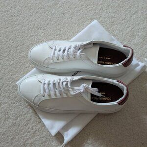 Common Projects Retro Low Leather Sneakers in White/Red, EU40